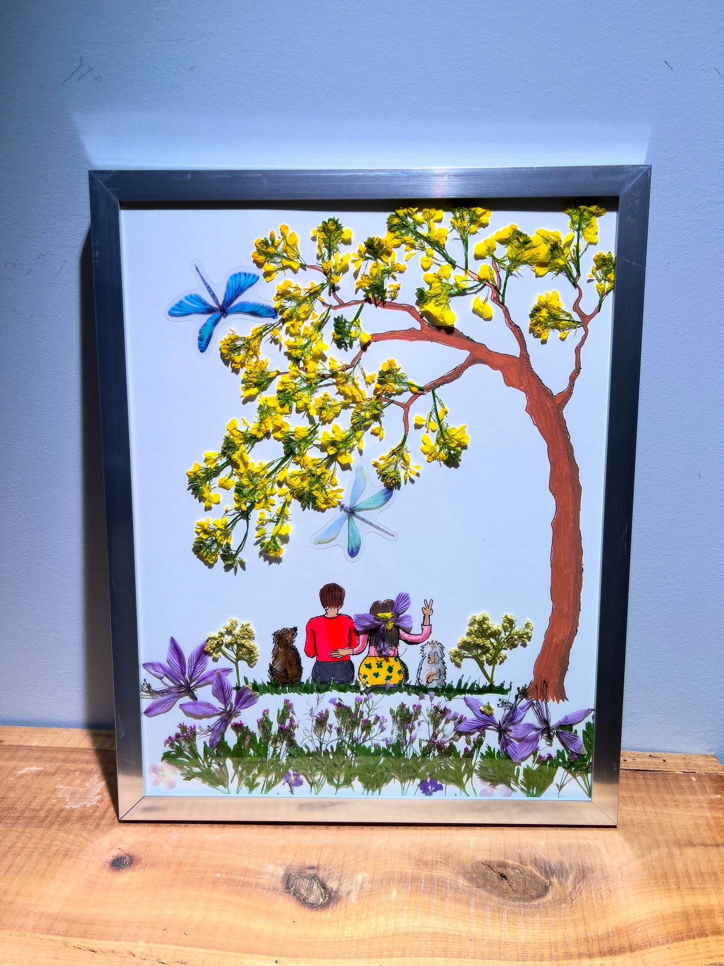 Family resting under the tree